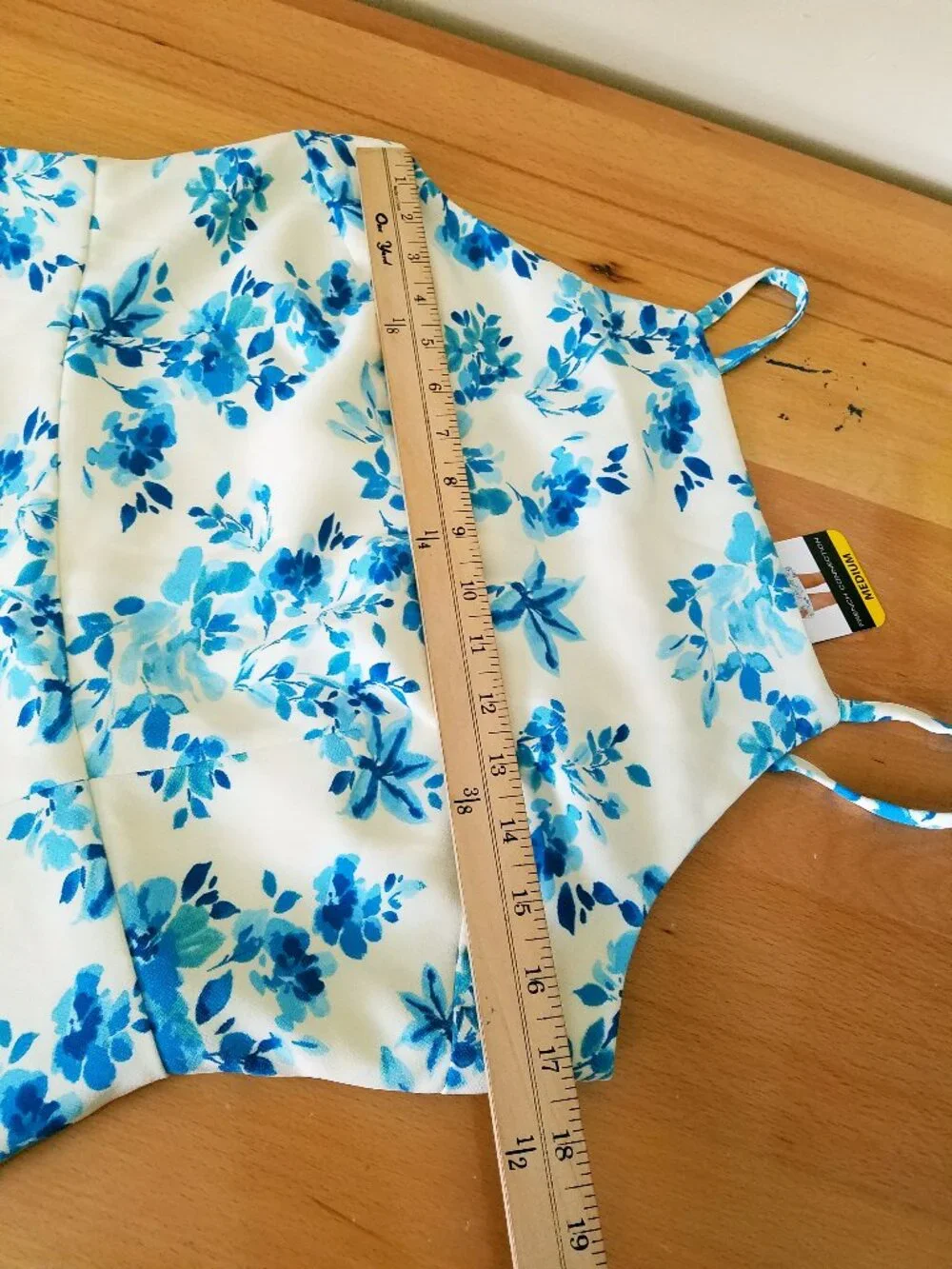 French Connection Cream Blue Floral Mini Party Dress Women's Medium NWT